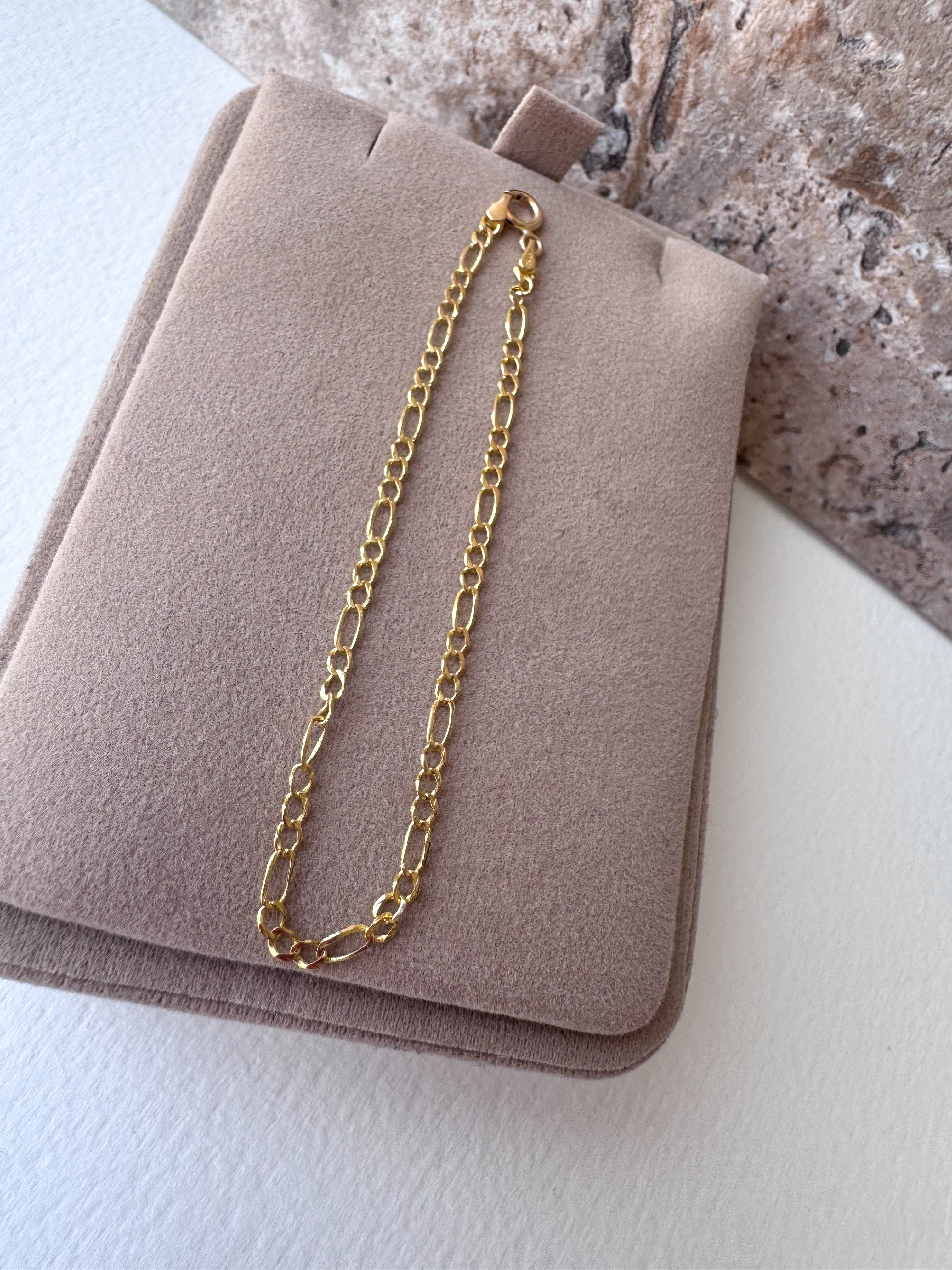 Golden Thin 3 in 1 Style 18k Gold Bracelet