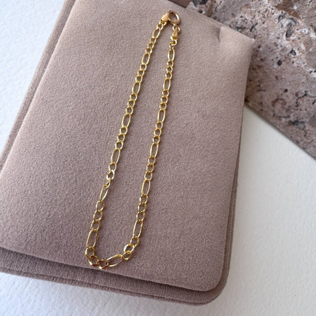 Golden Thin 3 in 1 Style 18k Gold Bracelet