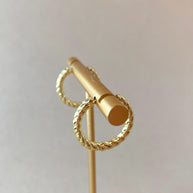 Golden Interlaced Shape Medium Hoops