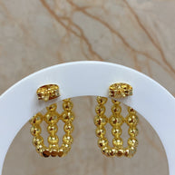 3 Layers Golden Beads Earrings