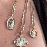 Big Oval Guadalupe Medal Necklace