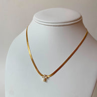 Snake Chain Golden Steel Cross Necklace