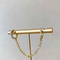 Ear Cuff and Hoop in 1 Golden Crystal Earring Set