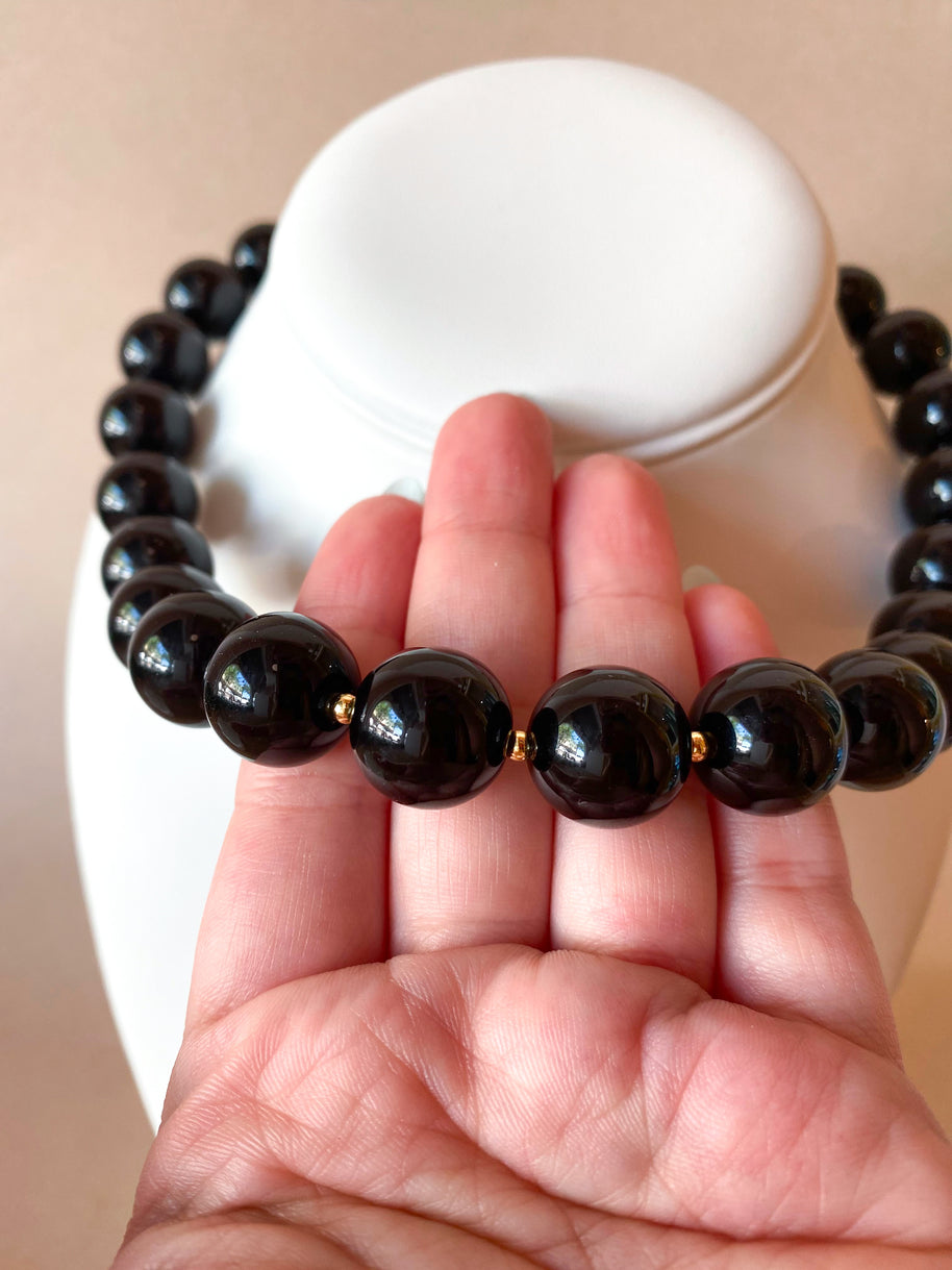 Black Acrylic Big Balls Necklace