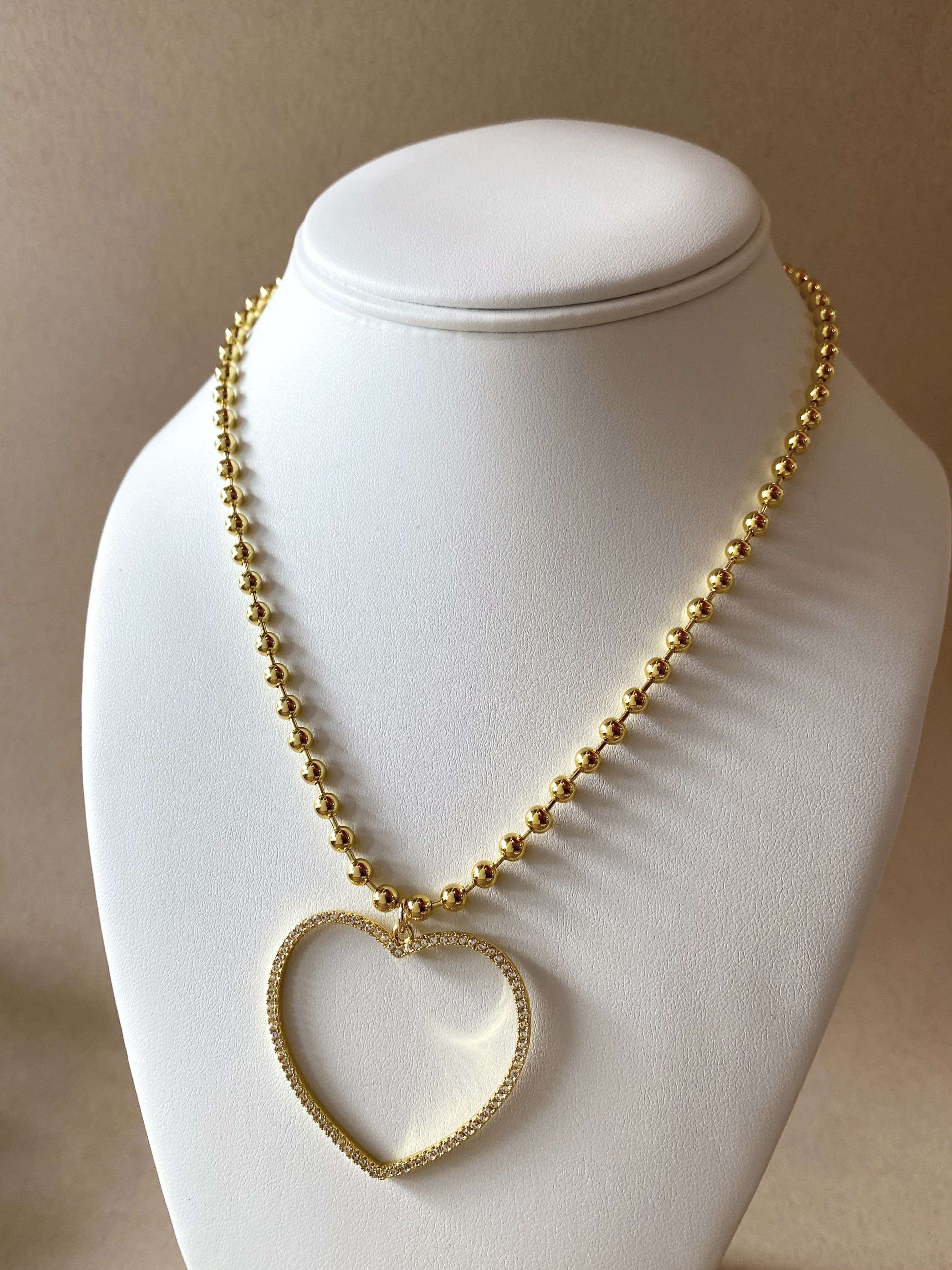 Big Crystals Heart Shape Necklace
