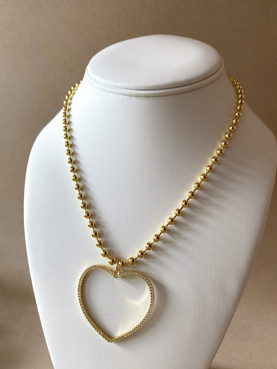 Big Crystals Heart Shape Necklace