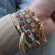 Colorful Flowers in Miyuki Adjustable Bracelets