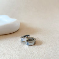 Silver Classic Mother of Pearl Steel Hoops