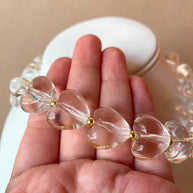 Crystal Clear Ceramic Hearts Pattern Necklace