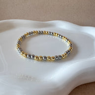 Plain 2 Gold 4mm Balls Bracelet