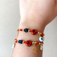 Red Thread Protection Multi Charms Adustable Bracelets