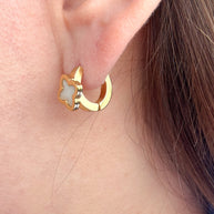 Clover Mother Of Pearl Steel Hoops