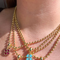 4 Different Colors of Crystal Clover Necklaces
