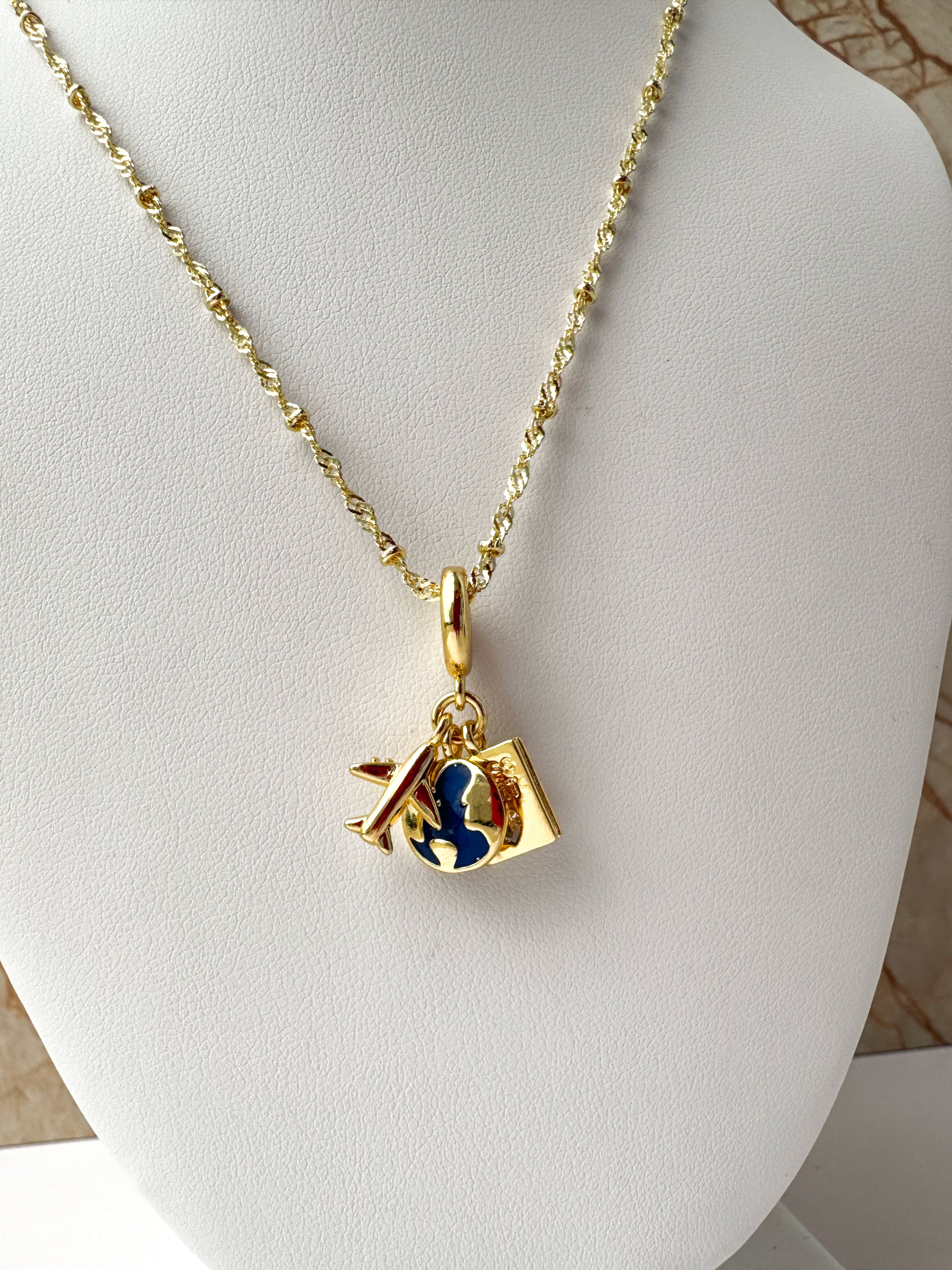 3 Traveler Charms Necklace