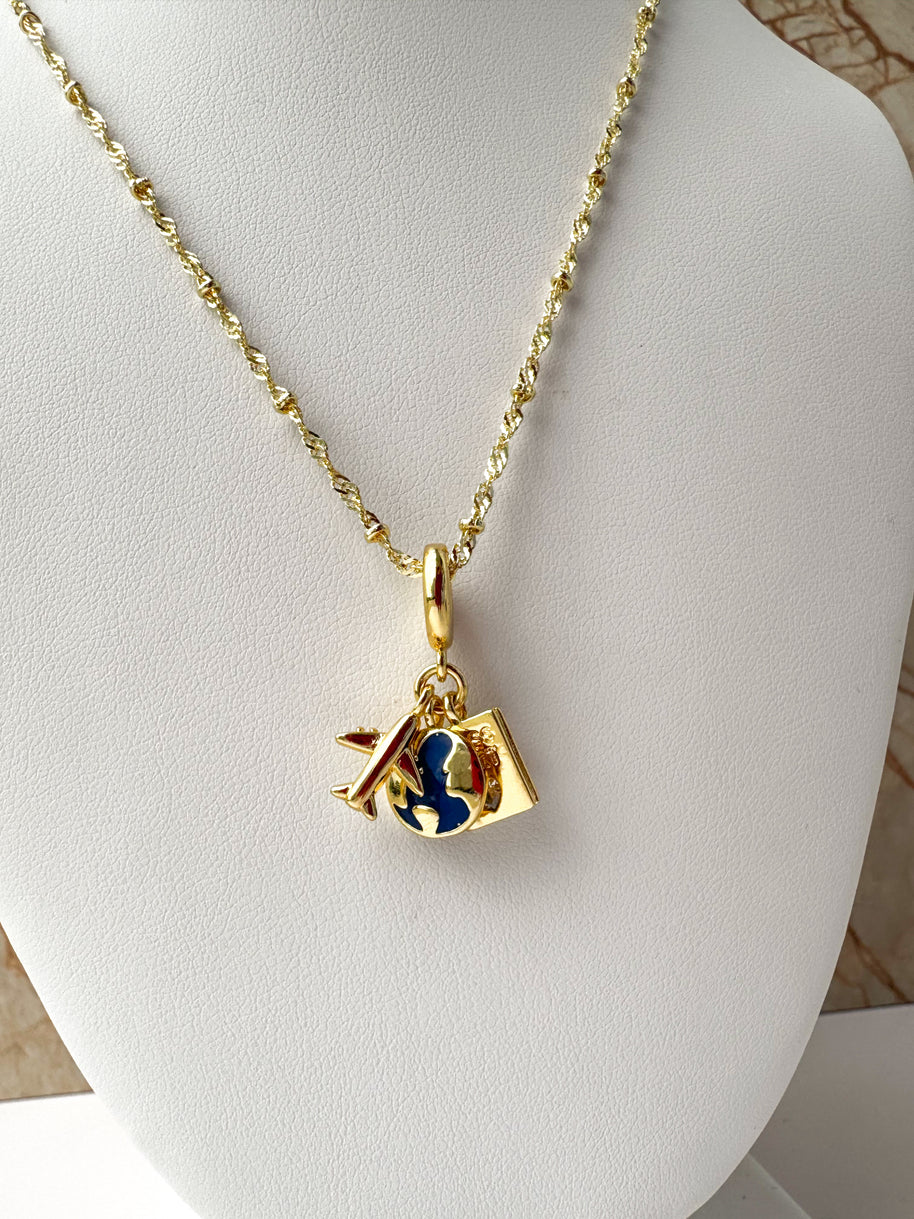 3 Traveler Charms Necklace