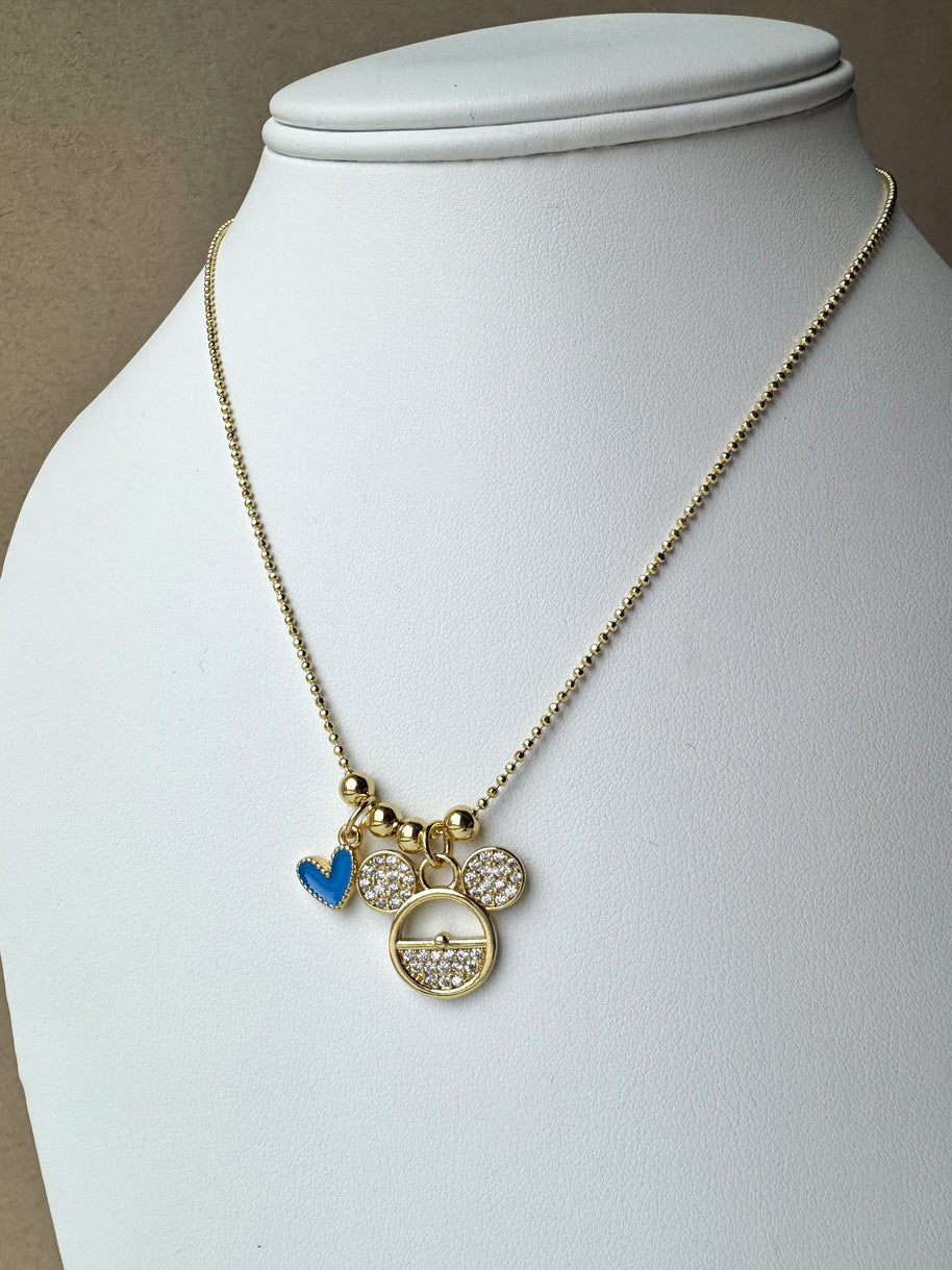 Blue Mickey Necklace
