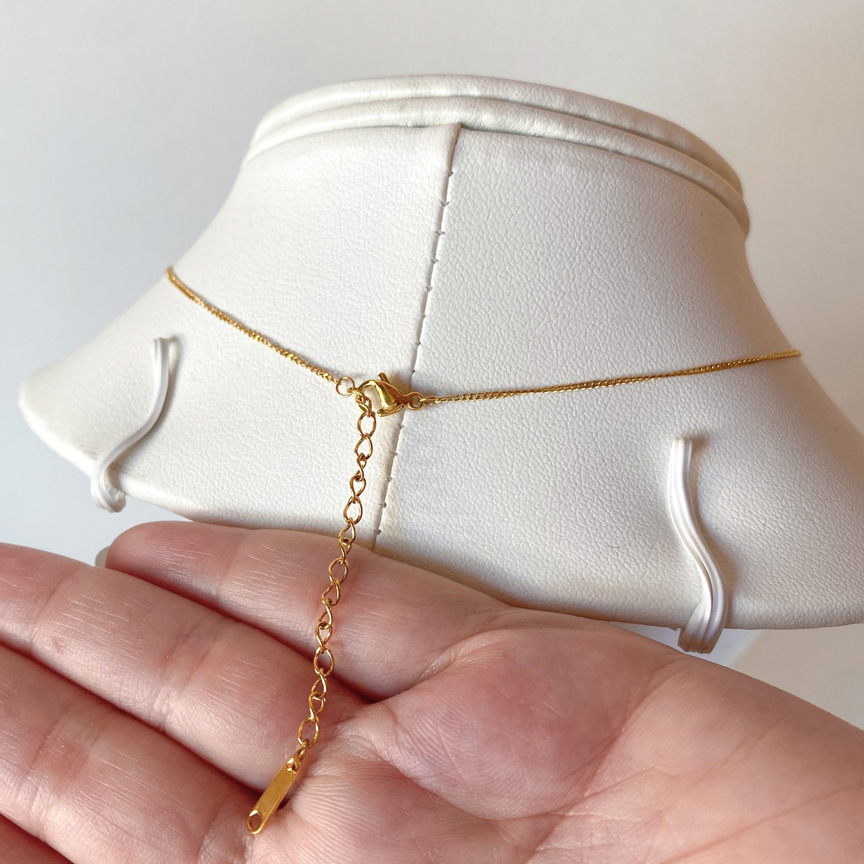 Golden Teardrop Style Steel Necklace
