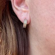 Silver & Gold Lines Steel Hoops