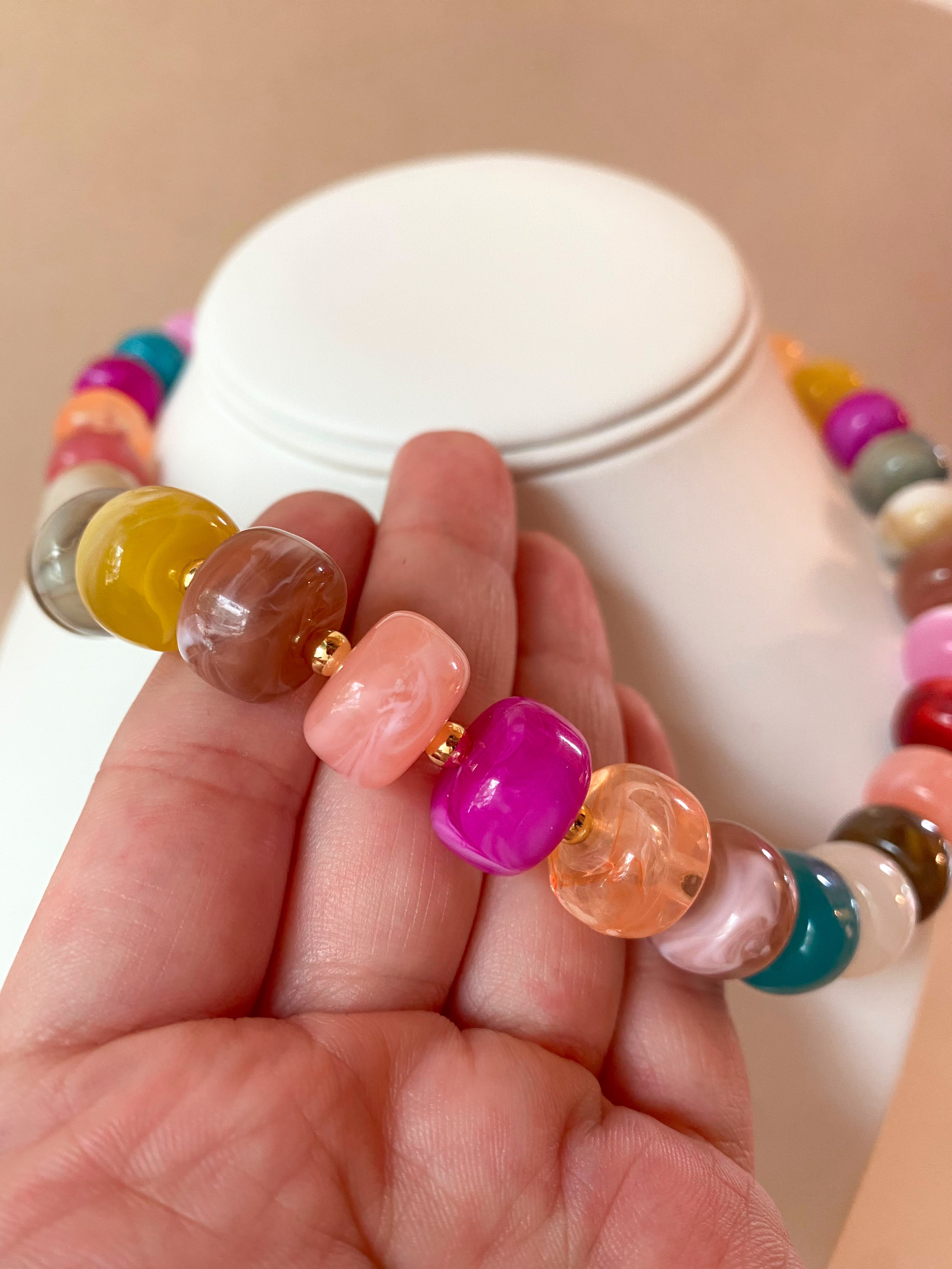 Big Multicolor Beads Pattern Necklace
