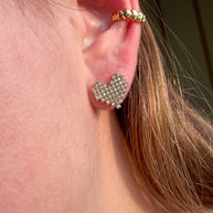 Aretes Corazon Cristales Claros