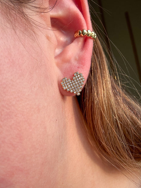 Aretes Corazon Cristales Claros