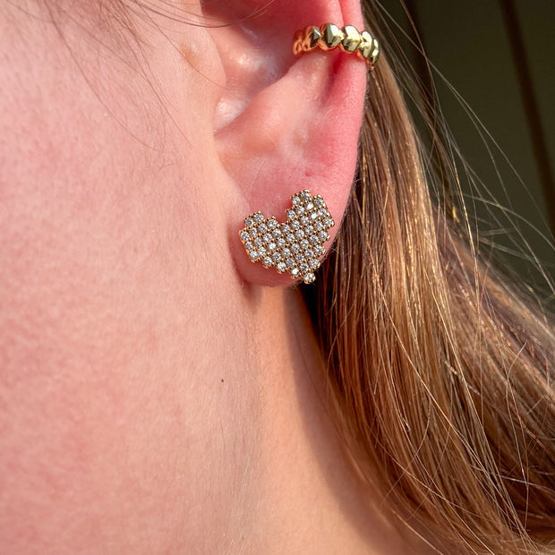Aretes Corazon Cristales Claros