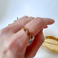 Gold and Shiny Links Style Steel Ring