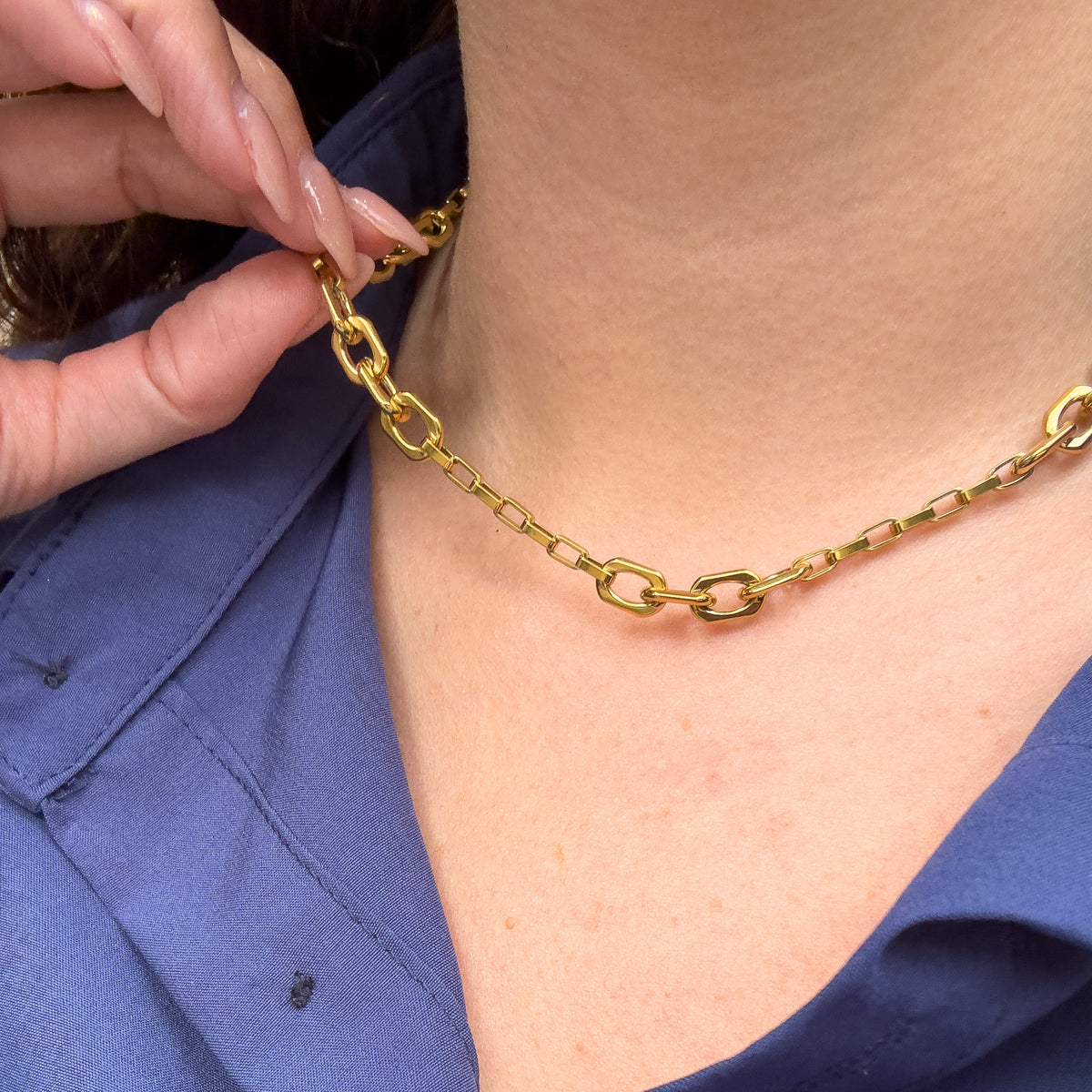 Chunky Link Steel Chain Necklace