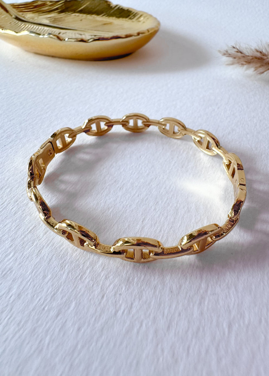 Puffed Mariner Rigid Steel Bracelet