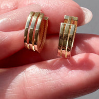 Little Stripes 18k Solid Gold Hoops