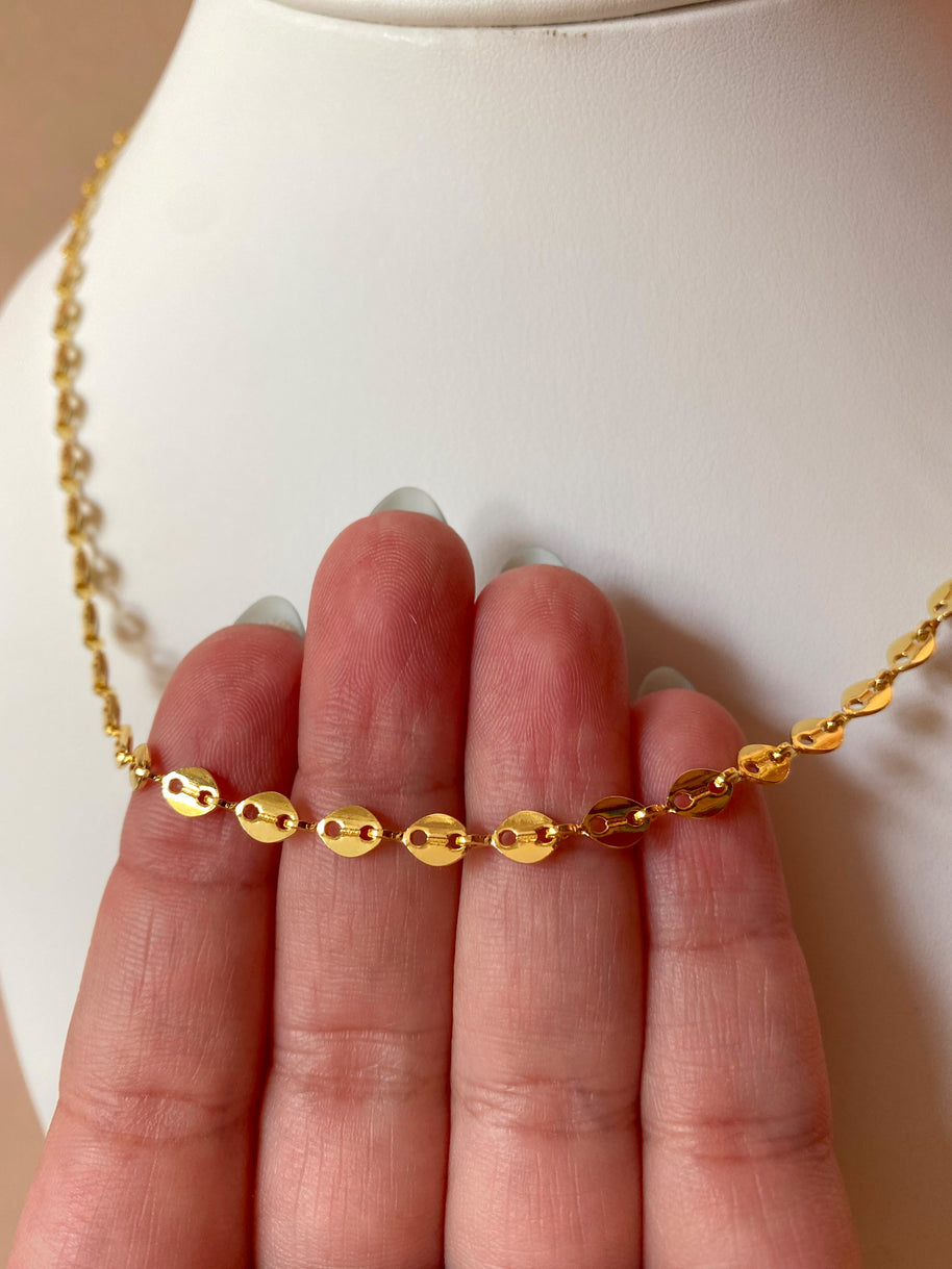 Little Flat Coffee Grain Necklace