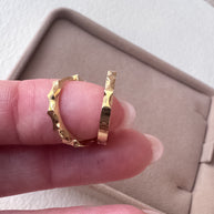 Beveled Style 18k Solid Gold Hoops