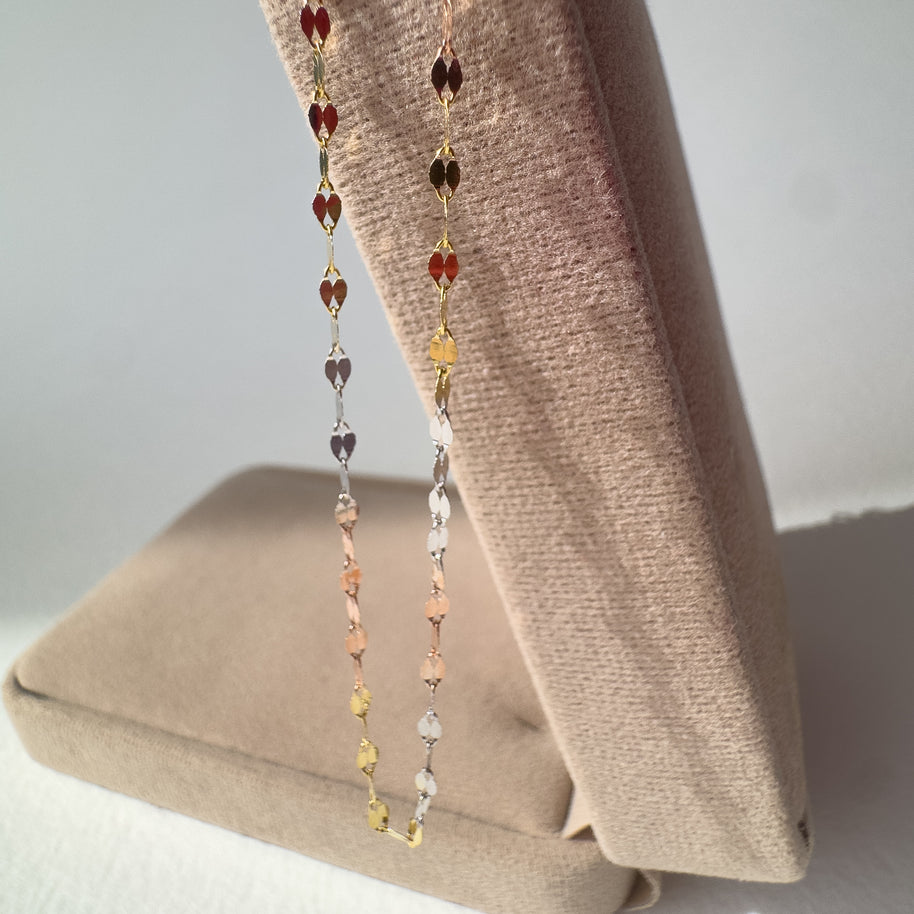 Tricolor Shine 18K Italian Gold Chain