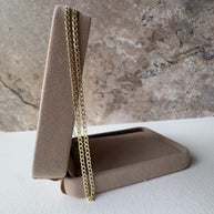 Cuban Style Semi Solid Real 14k Gold Necklace