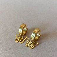 Butterfly Sillhoutte Steel Hoops