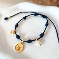 7 Knots Black or Red St Miguel Thread Bracelet