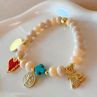 2 Styles of St Benedict, Cross and Faith Charms Bracelets