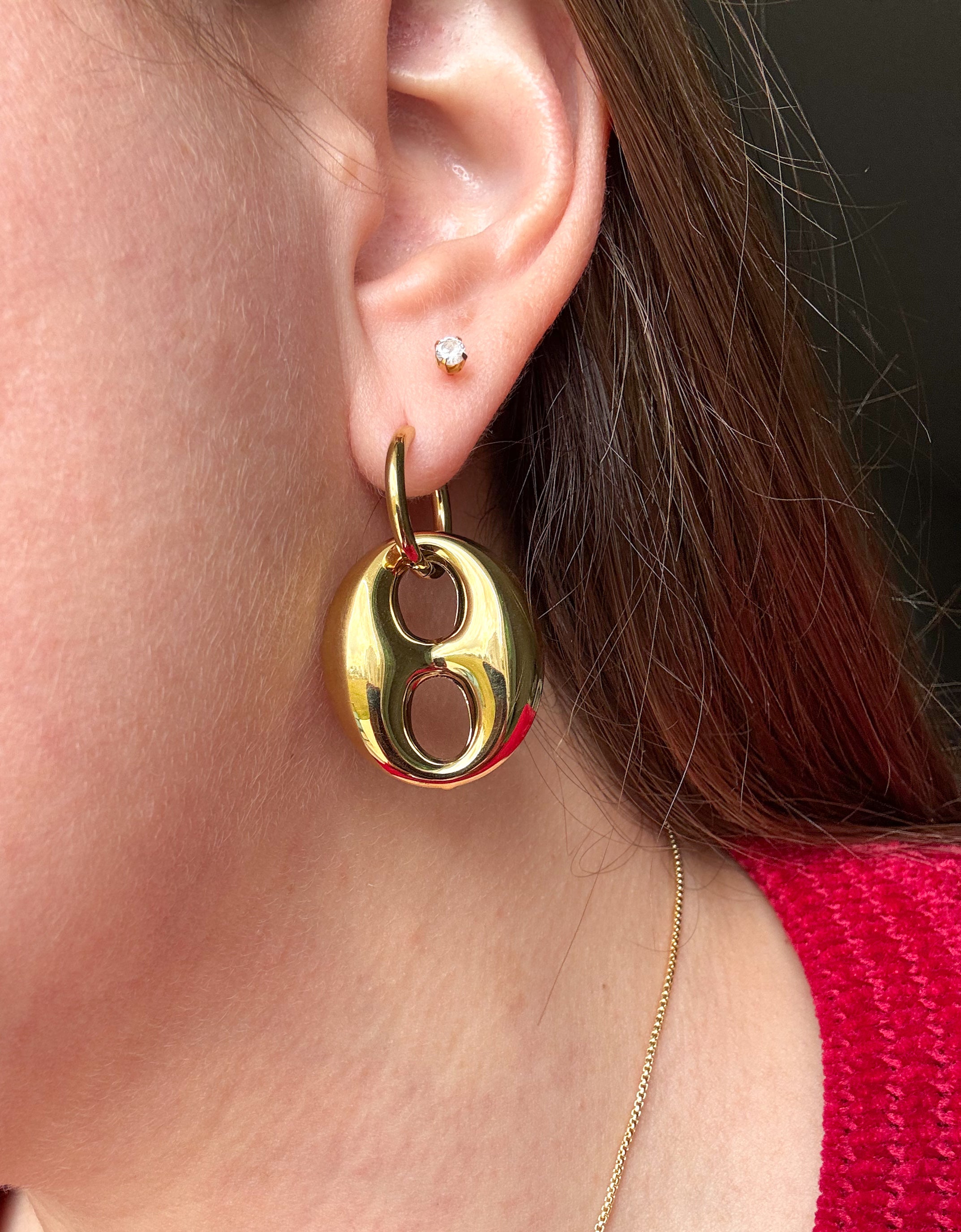 Golden Big Coffee Grain Steel Hoops