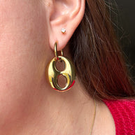 Golden Big Coffee Grain Steel Hoops