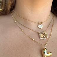 Golden Heart & Religious Necklace