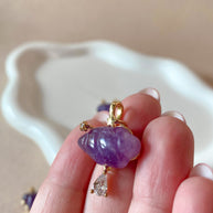 Cloud and Raindrop Amethyst Crystal Charm