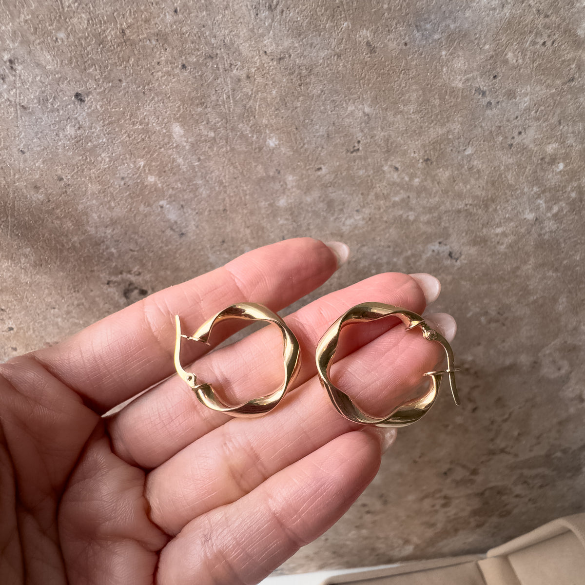 Twisted Hoops 14k Gold Earrings