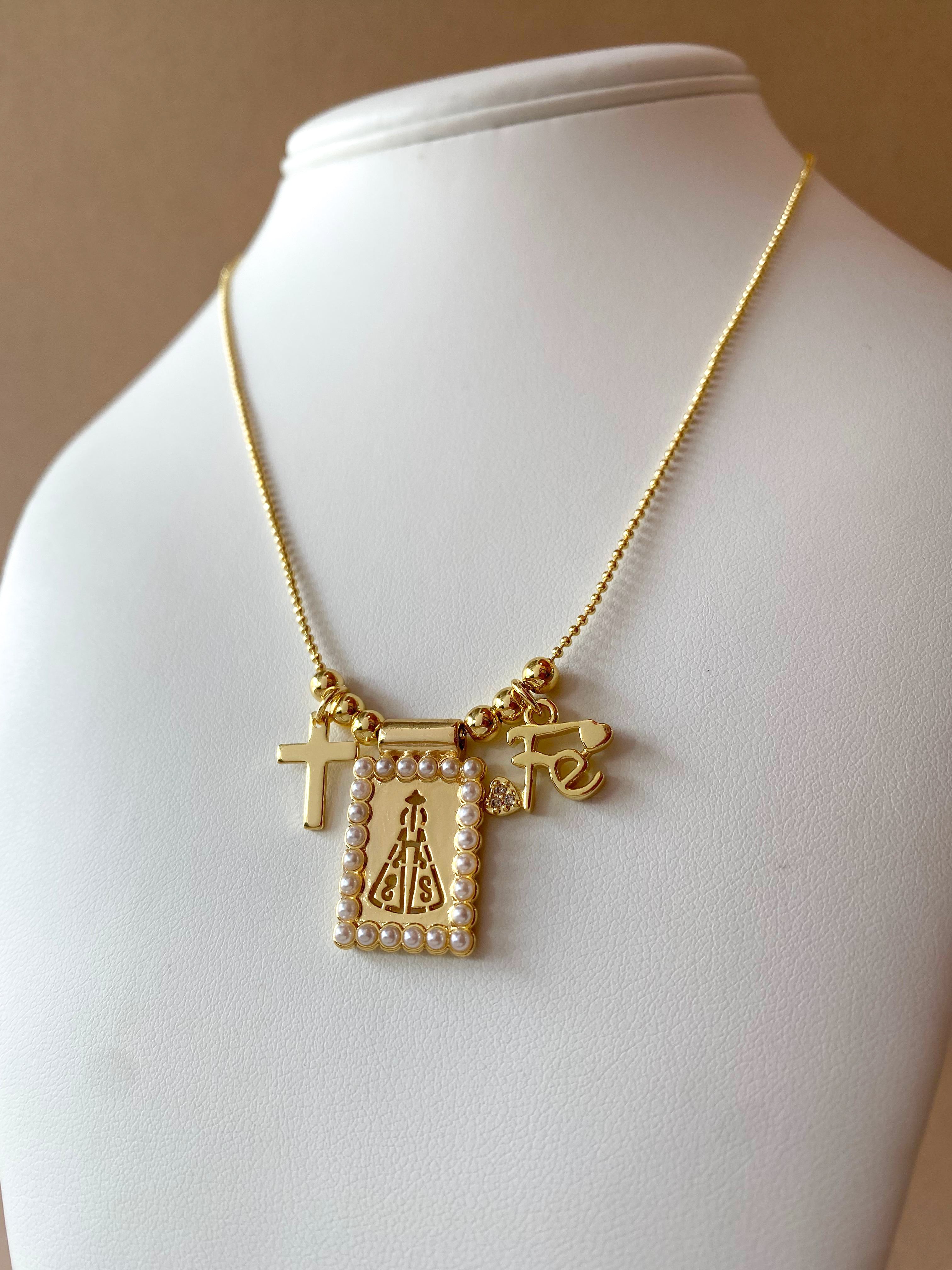 Virgin of the Valley, Cross and Faith Scapular Necklace
