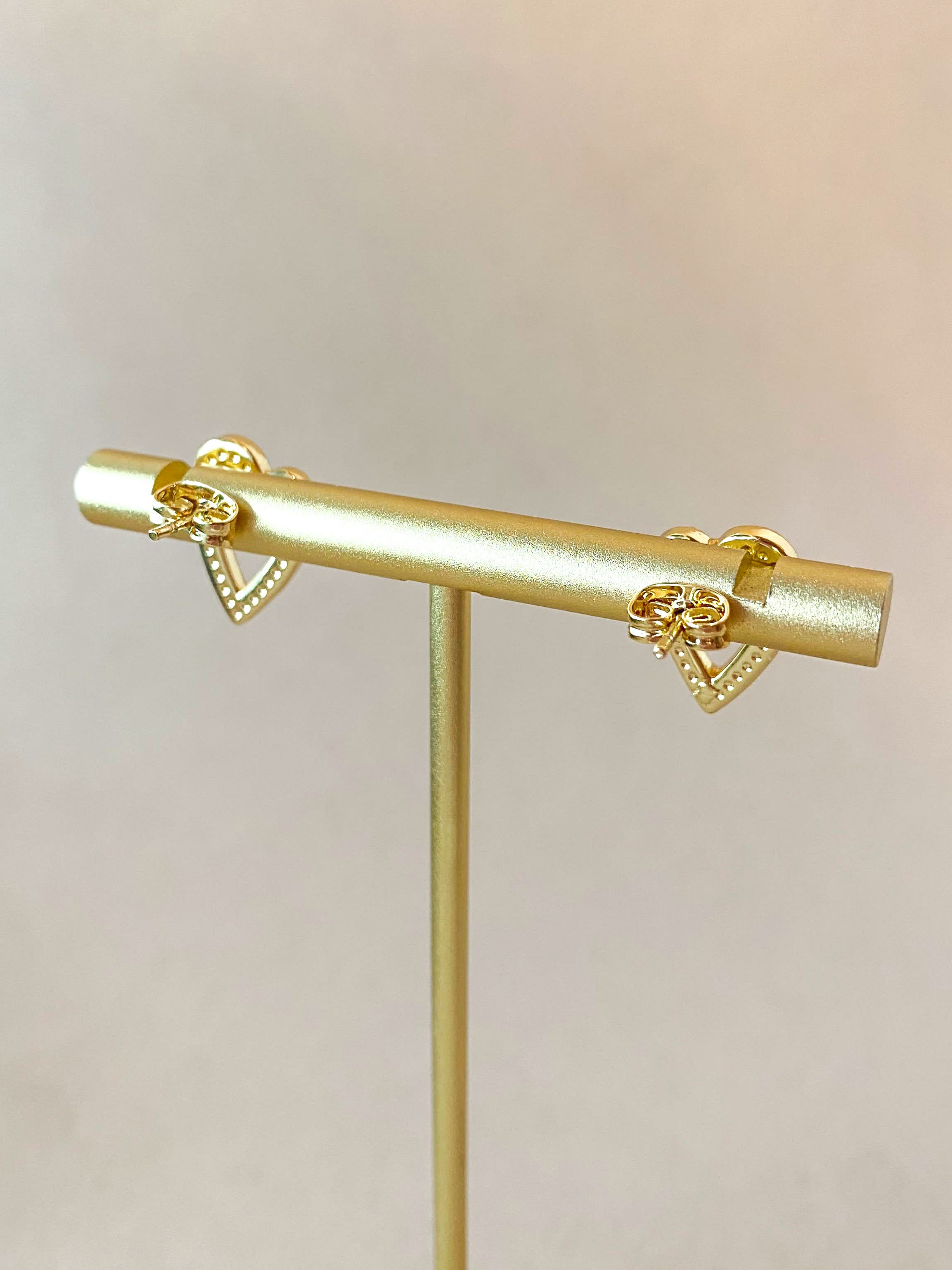 Pearls Heart Shape Golden Earrings