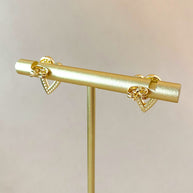 Pearls Heart Shape Golden Earrings