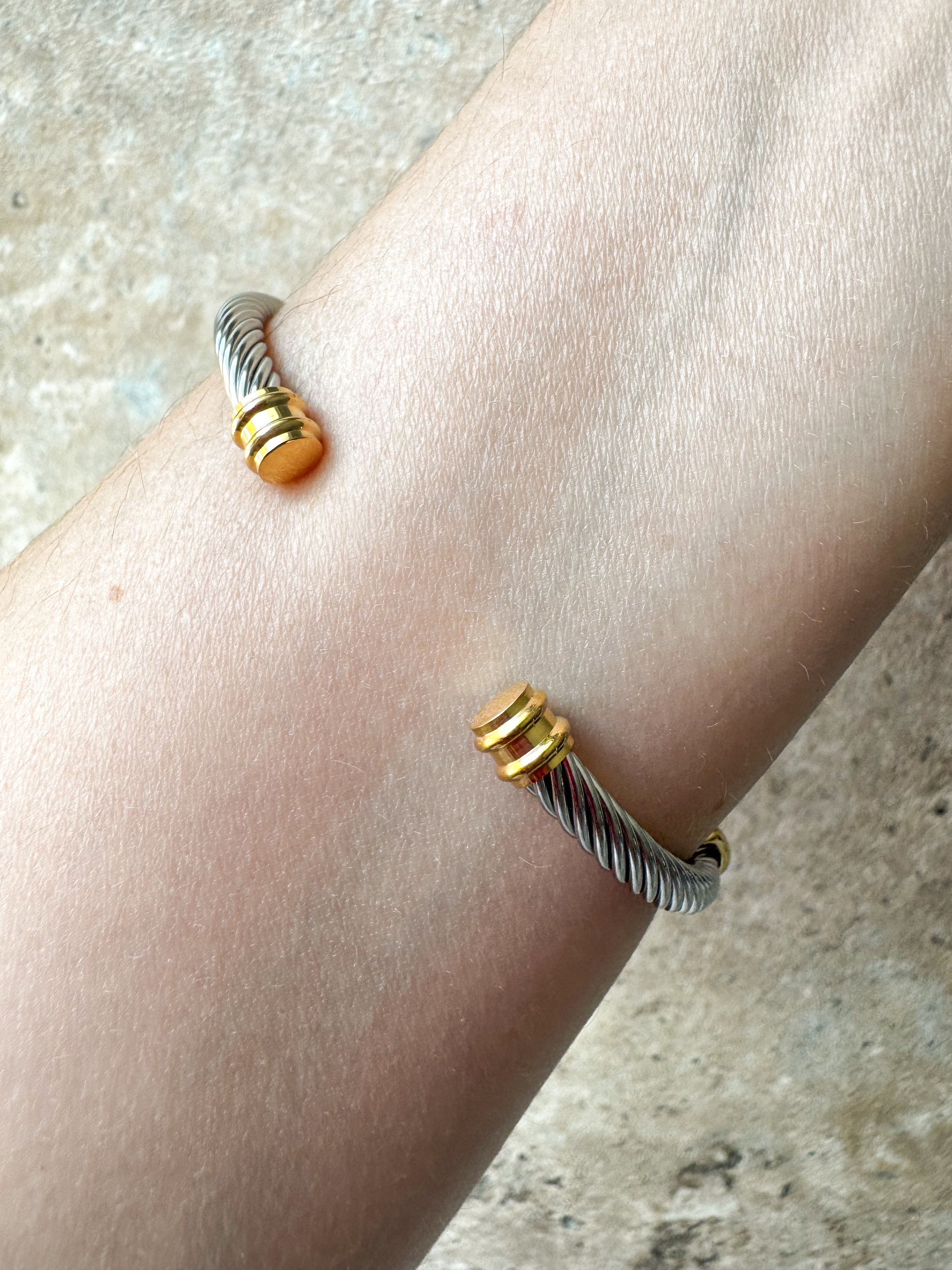 X Gold & Silver Steel Bracelet