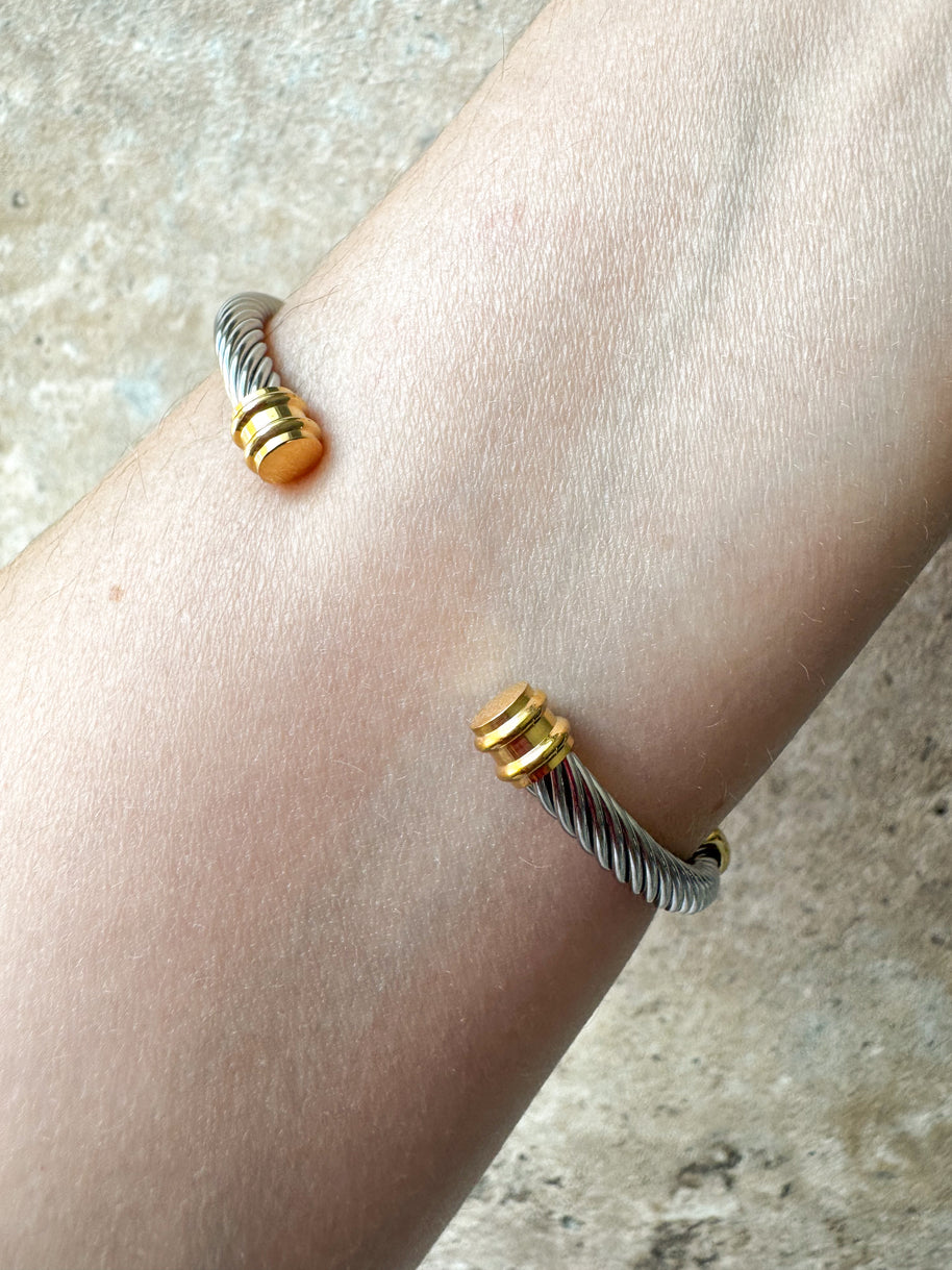 X Gold & Silver Steel Bracelet