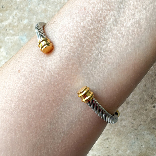 X Gold & Silver Steel Bracelet