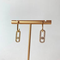 Large Zircons Golden Earrings