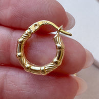 Bambu Style 18k Solid Gold Hoops